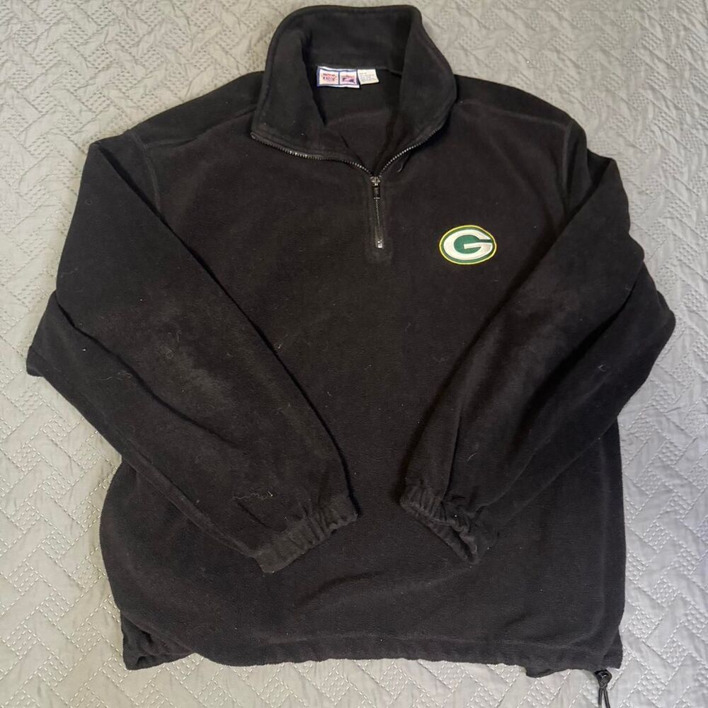 Vintage 90s Logo 7 Green Bay Packers NFL Pullover quarter zip fleece Size XL